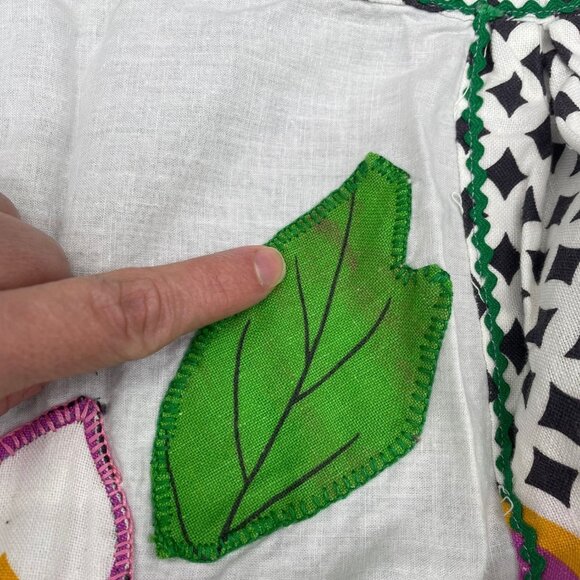 Vintage Apron Pot Holders Set Handmade Flower Power Pink Black White Floral - Picture 7 of 10